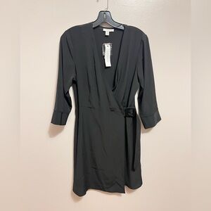 Topshop Black Mini wrap Dress with belt